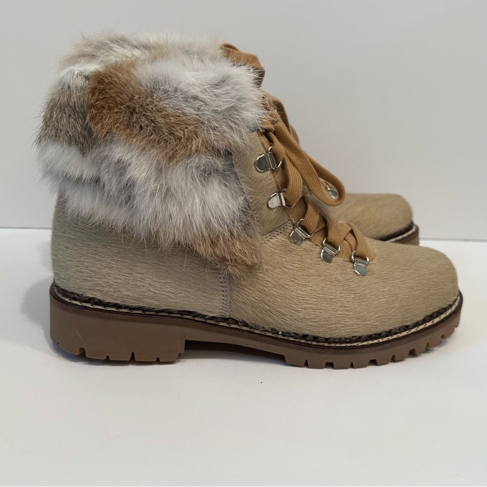 Pajar new Tan ankle boots with Fur Trim, 38/7